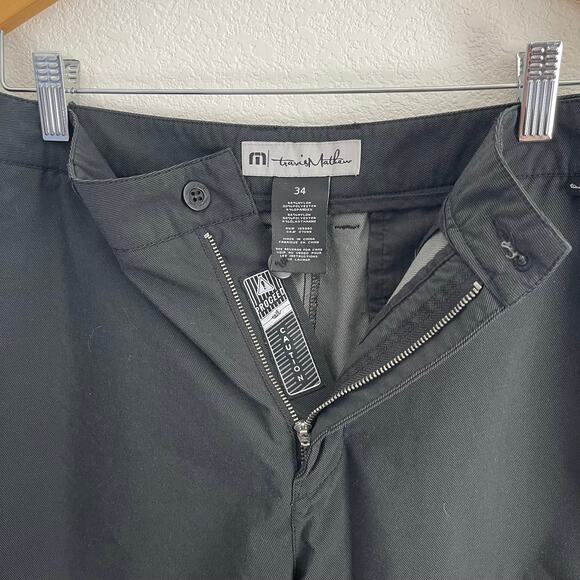 TRAVIS MATHEW Chino Golf Shorts Men 34 Flat Front Comfort Black - Picture 3 of 9